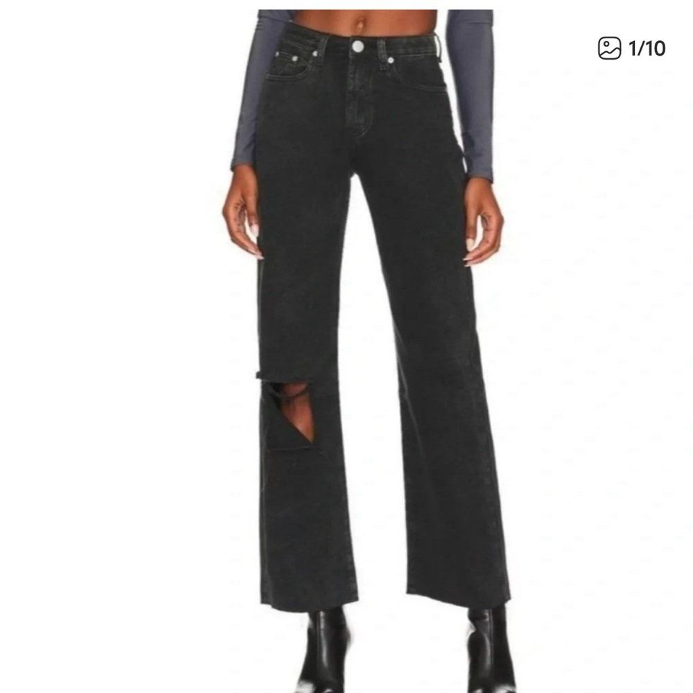 superdown Black Straight Leg Jeans